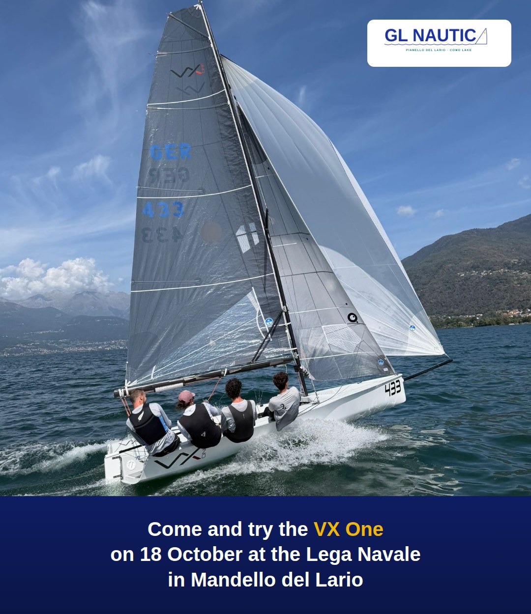 Come and try the VX One on 18 October at the Lega Navale in Mandello del Lario